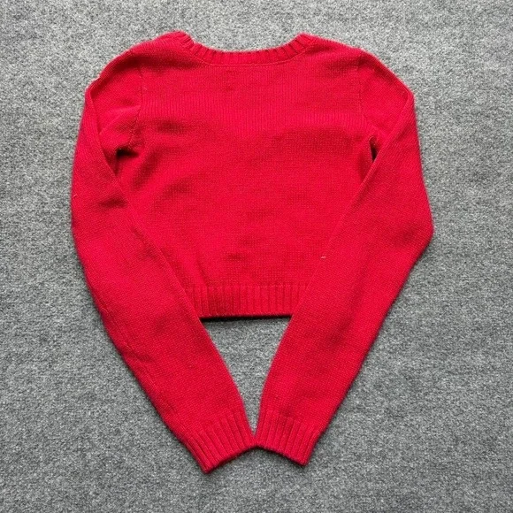 Y2K hollister cropped red button sweater size small - Picture 5 of 6